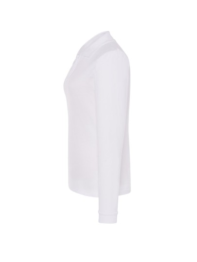 Ladies´polo with long sleeves / White