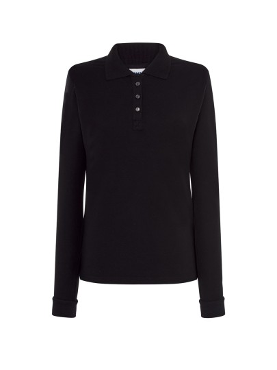 Ladies´polo with long sleeves / Black
