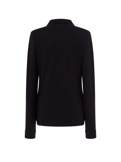 Ladies´polo with long sleeves / Black