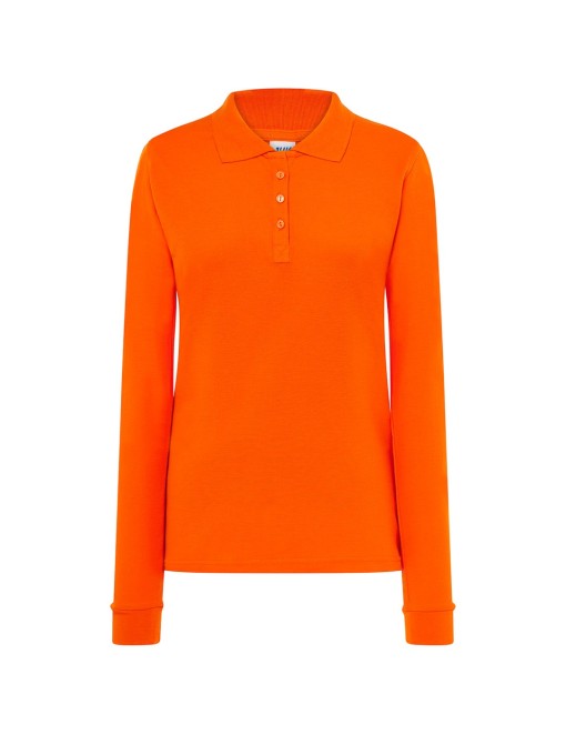 Polo shirt with long sleeves for women / Orange