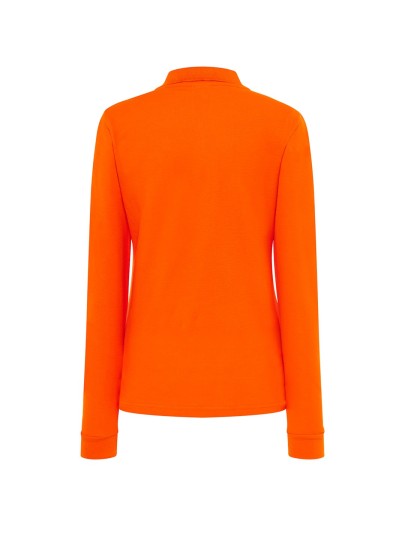 Polo shirt with long sleeves for women / Orange