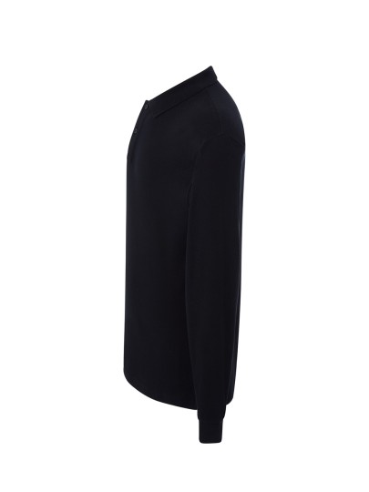 Polo shirt with long sleeves for men / Black