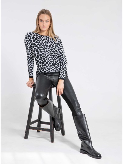 LOLITA black and white merino wool sweater