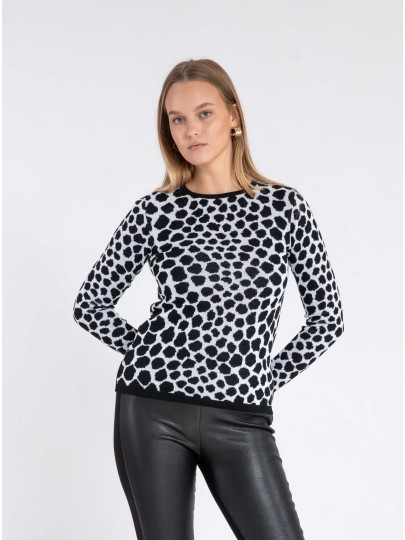 LOLITA black and white merino wool sweater