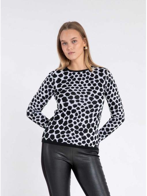 LOLITA black and white merino wool sweater