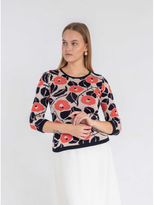 Mari lillemustriga džemper