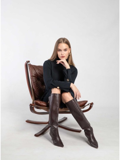 Berte navy blue merino wool dress