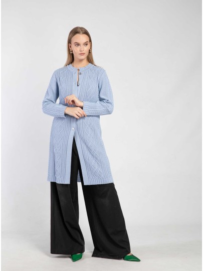 Pamela merino wool skyblue cardigan