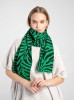RINA zebra print green merino wool scarf