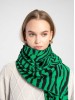 RINA zebra print green merino wool scarf