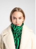 RINA zebra print green merino wool scarf