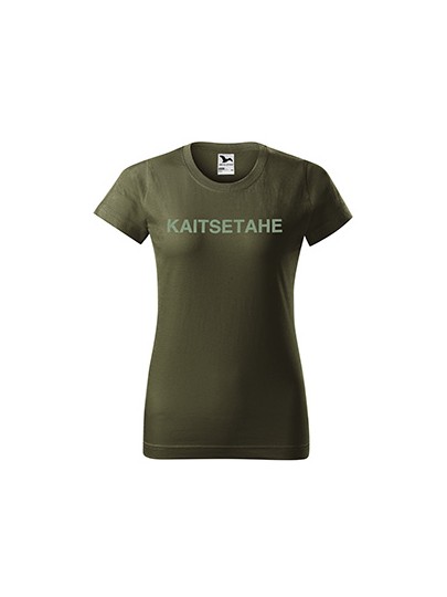 KAITSETAHE Puff Print Women's T-shirt 134 olive green