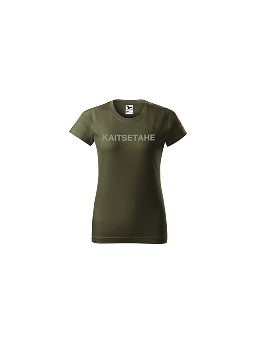 KAITSETAHE Puff Print Women's T-shirt 134 olive green