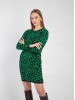 LOLA blue-green merino wool dress