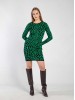 LOLA blue-green merino wool dress