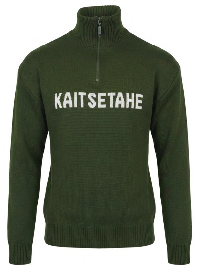 KAITSETAHE eve olive green sweater