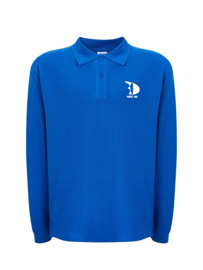 PYK Children's Polo long sleeve straight cut /Royal-blue