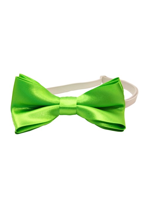 Bright green bow tie with an elastic