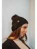 Beanie merino wool hat black